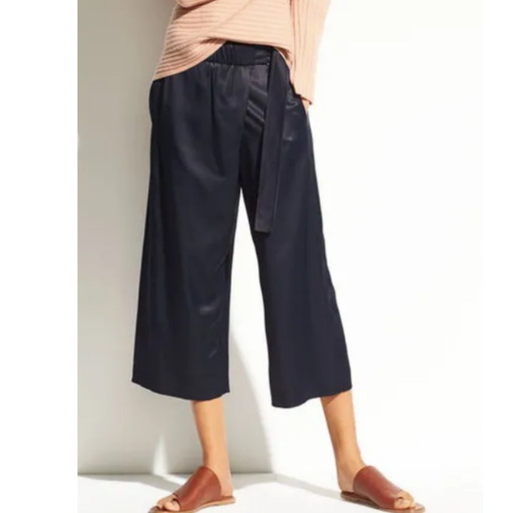 Vince Belted Cross-Over Culotte Crop Wide Leg Pant - Picture 12 of 12